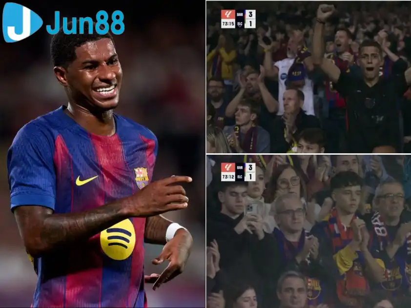 Rashford đang chinh phục CĐV Barca bằng những màn trình diễn thăng hoa. (Ảnh: TouchlineX) Rashford đang chinh phục CĐV Barca bằng những màn trình diễn thăng hoa. (Ảnh: TouchlineX)